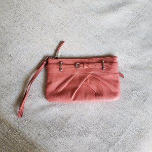 Peach wristlet wallet